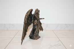 Handgeschilderd engelbeeldje – antieke bronzen afwerking