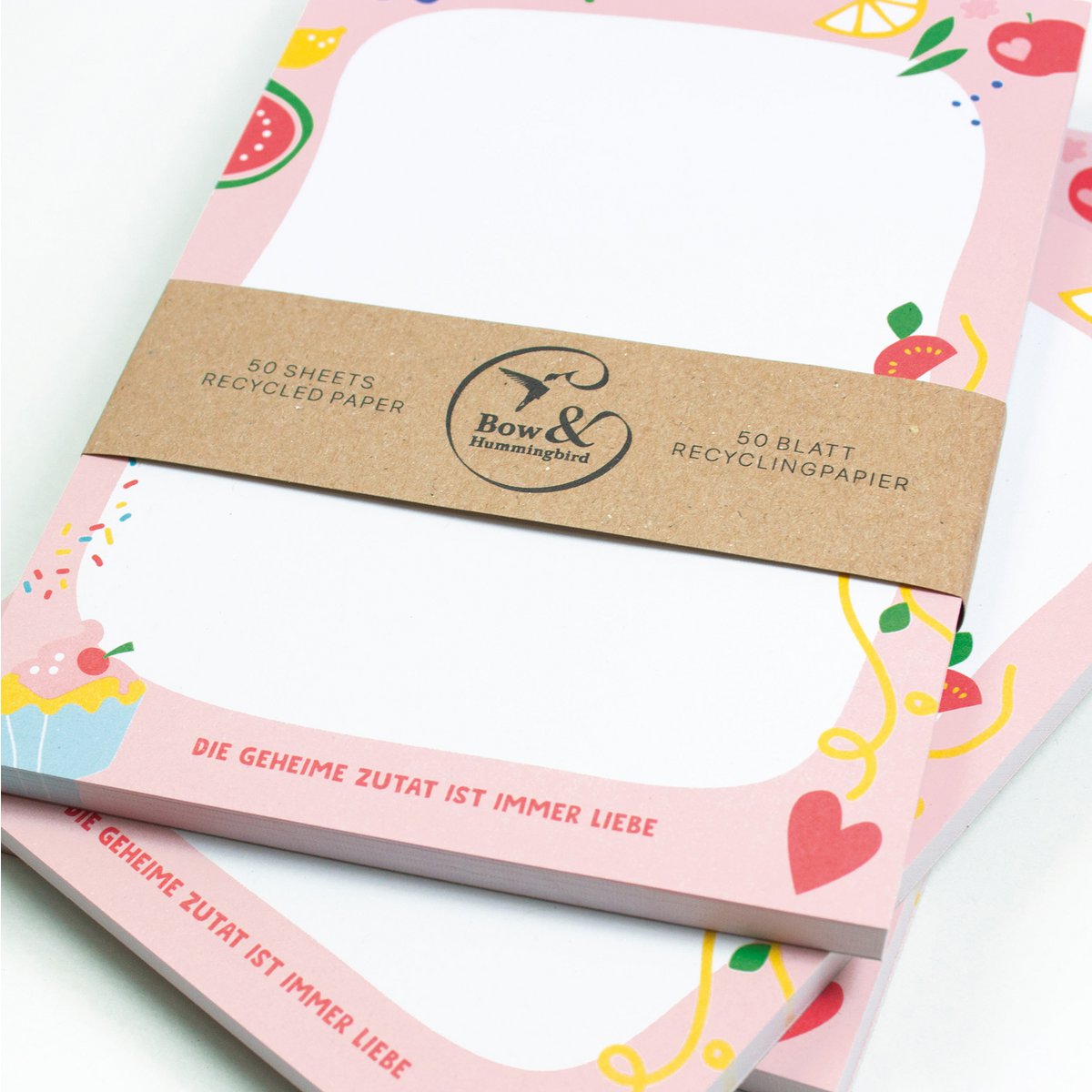Notizblock "Die geheime Zutat ist immer Liebe" aus Recyclingpapier