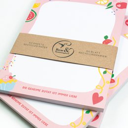 Notizblock "Die geheime Zutat ist immer Liebe" aus Recyclingpapier