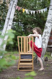 High chair, learning tower, bench (all-in-one)