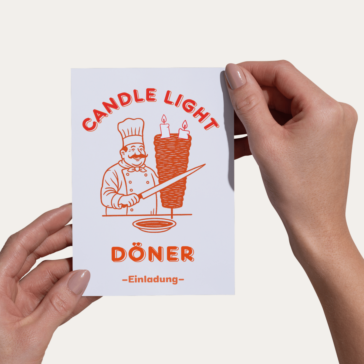Ansichtkaart | Kaarslicht Döner® - uitnodiging