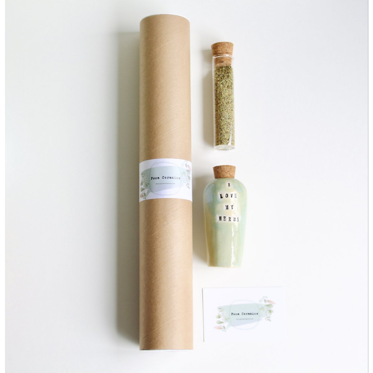 Geschenkset met kruidenpotje en rozemarijn