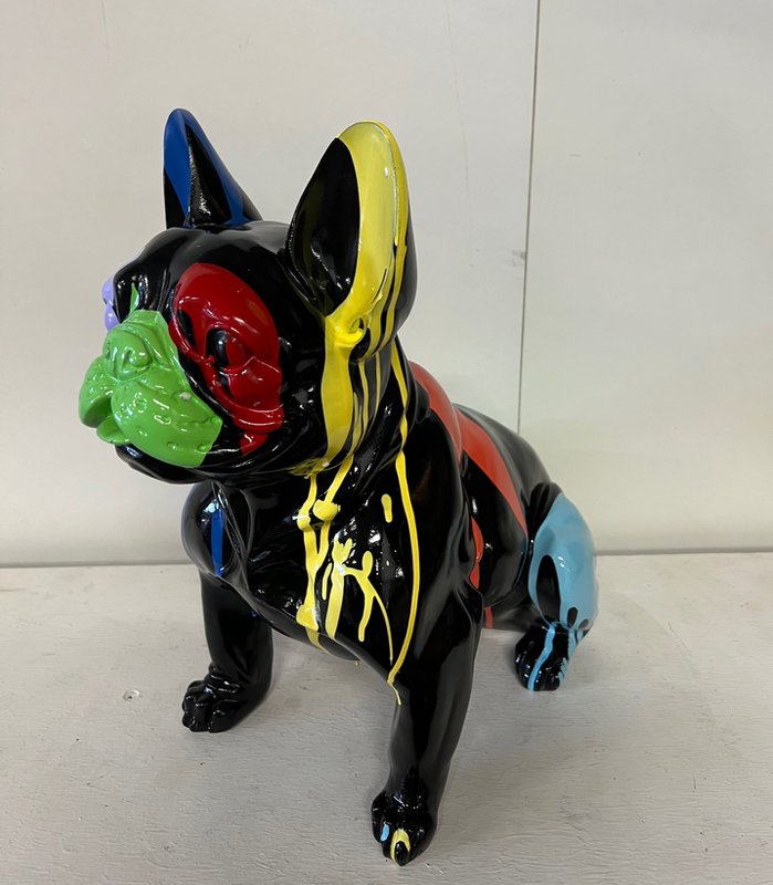 Polyresin bulldog sort dråbe