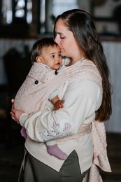 Baby carrier wrap & go baby - floral - soft peach color
