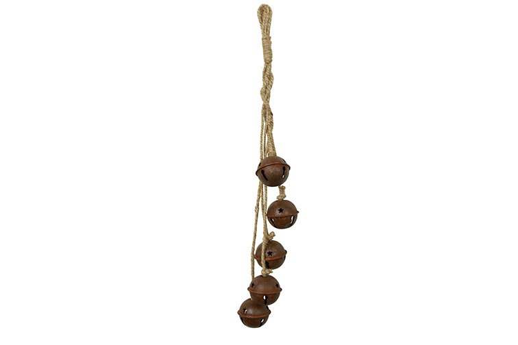 Kersthanger belletjes Jort roest-42x3x3CM