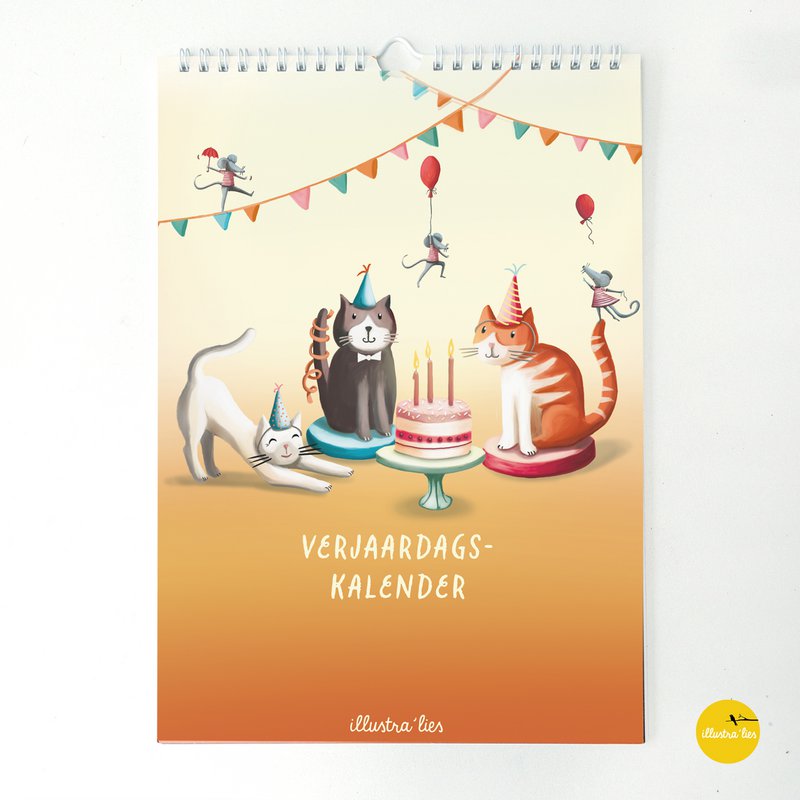 verjaardagskalender - muurkalender A4