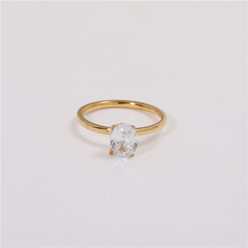 Tabby - Solitaire jubilæums ring i krystalguld