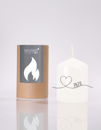 Flame, white/anthracite "HEART SWINGED PAPA"