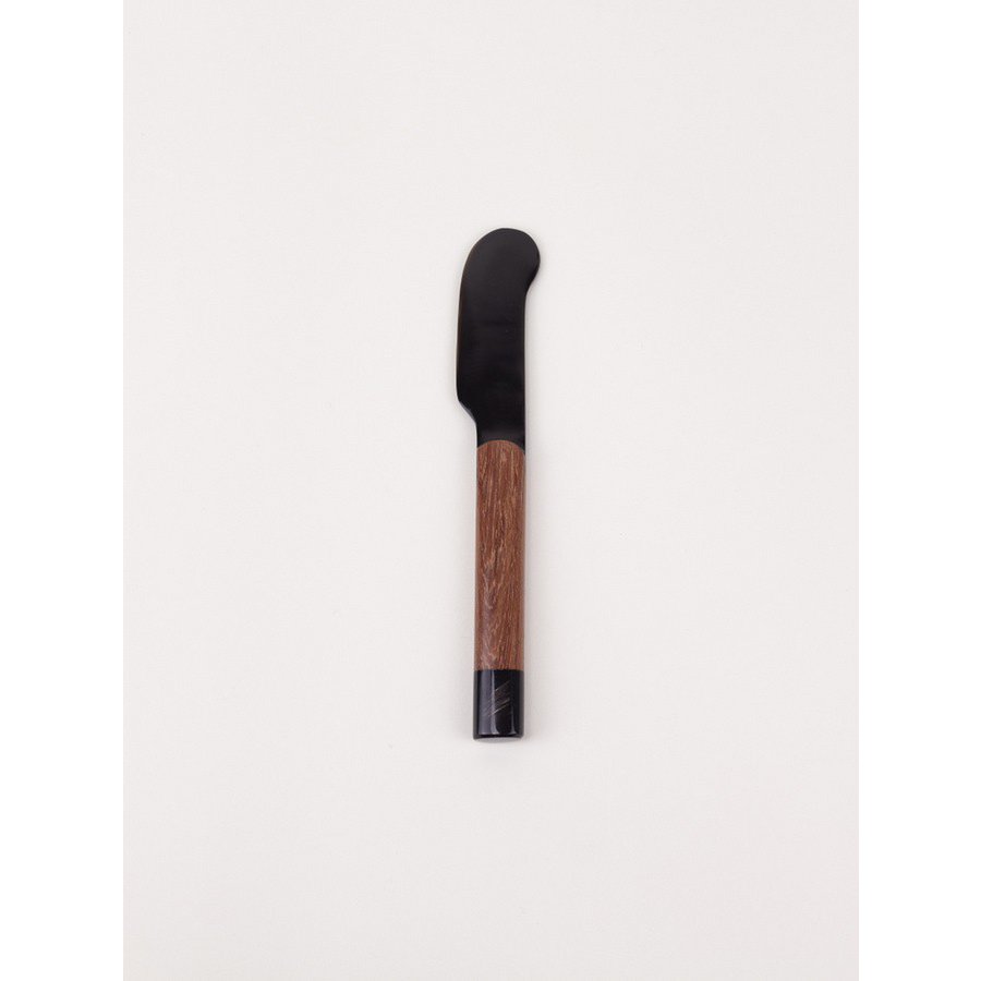 Couteau à beurre en corne de buffle noir et bois de rose