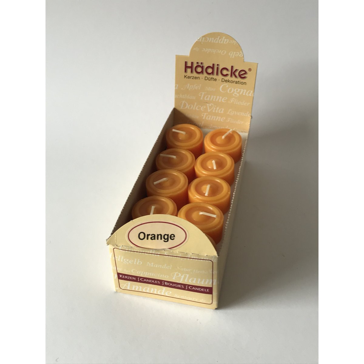 Duftteelichte Orange, 20 St./Box