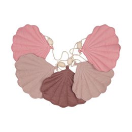 Guirlande de lin « rose » avec coquillages
