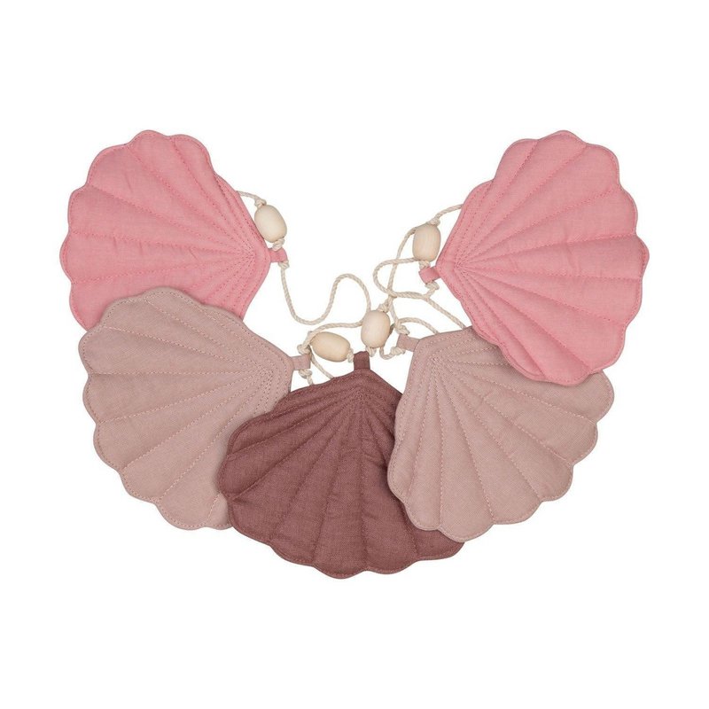 Guirlande de lin « rose » avec coquillages