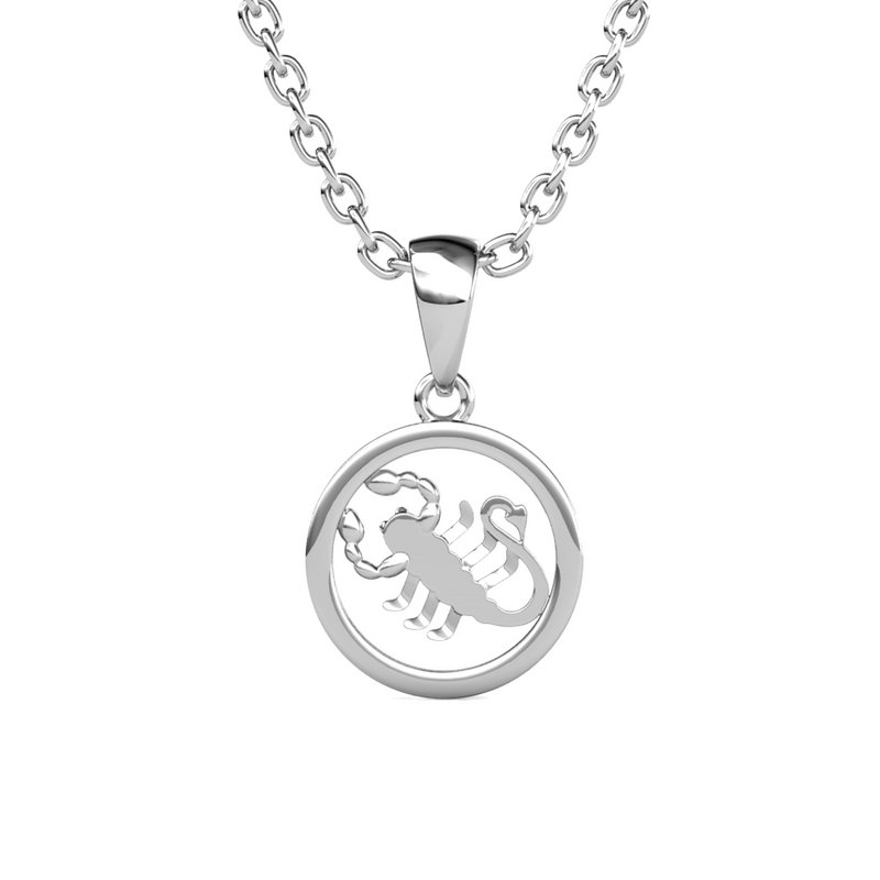 Pendentifs Zodiaque Scorpion - Argenté et Cristal