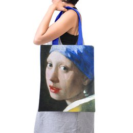 Cabas en coton Luxe, Vermeer, Fille à la perle
