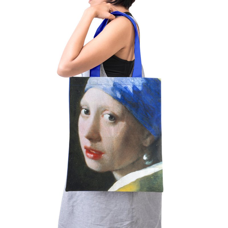 Cabas en coton Luxe, Vermeer, Fille à la perle