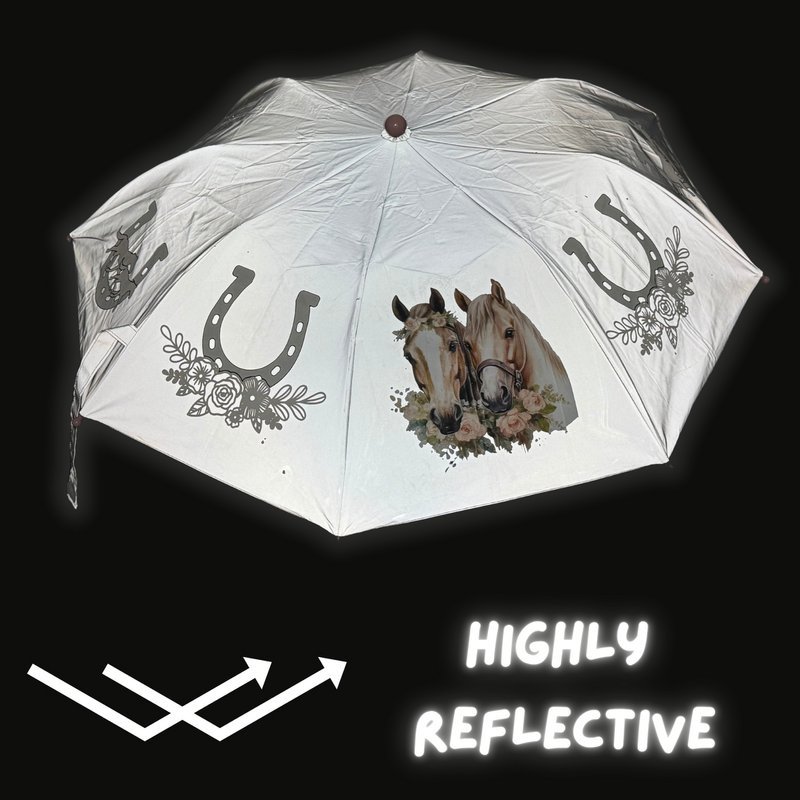 Magic reflector umbrella horse