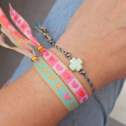 Pulsera de cinta amor claro verde