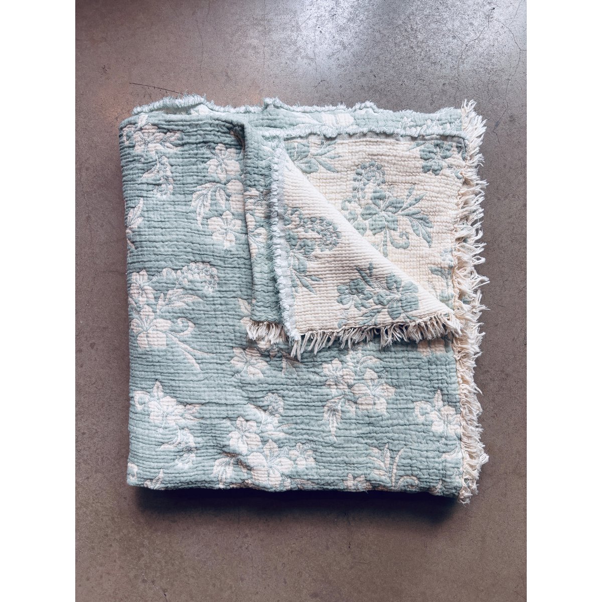 Muslin blanket - ROSE - light blue-white - 2.20 x 2.50 m