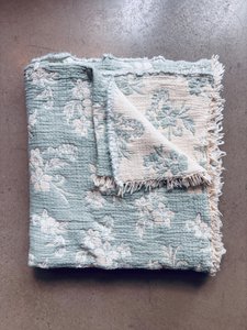 Muslin blanket - ROSE - light blue-white - 2.20 x 2.50 m