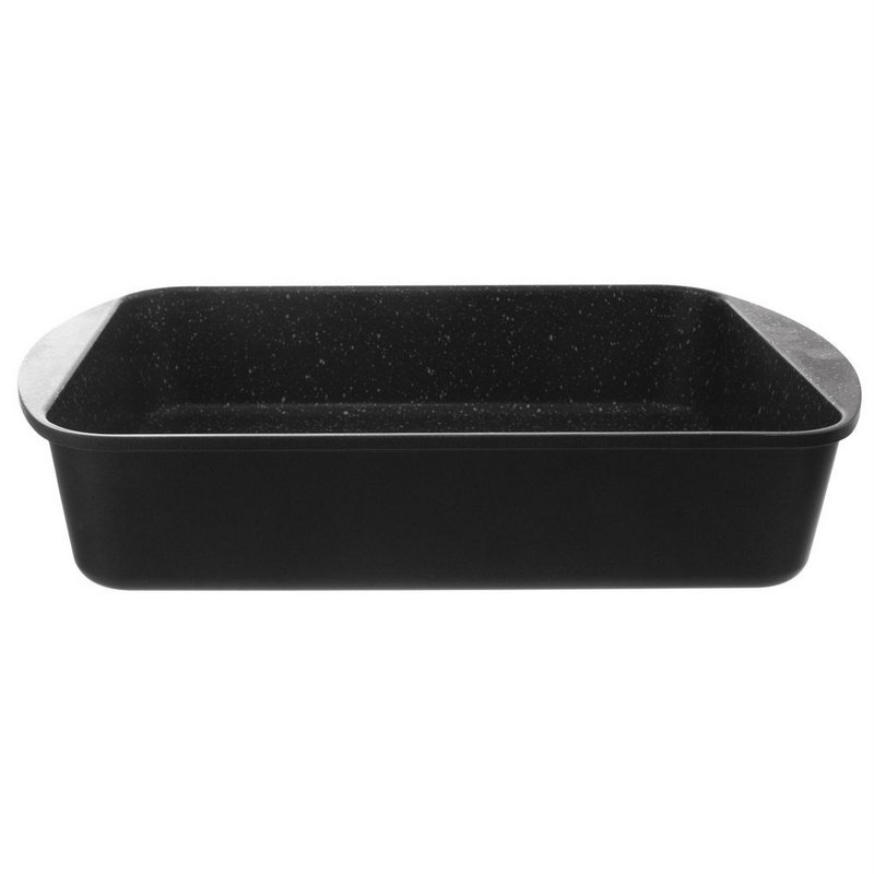 Asado de granito de estaño con tapa rectangular Grande 4.4 L, 35x22.5 cm