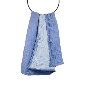 Muslin baby blanket organic cotton classic blue / wind blue