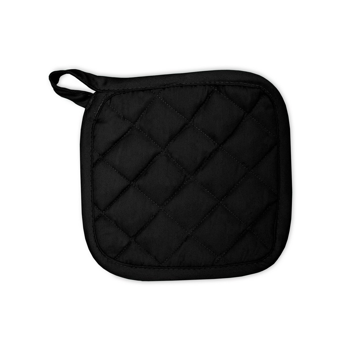 Topflappen, 100 % Baumwolle, hitzebeständig, 21 x 21 cm Schwarz