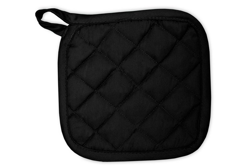 Topflappen, 100 % Baumwolle, hitzebeständig, 21 x 21 cm Schwarz