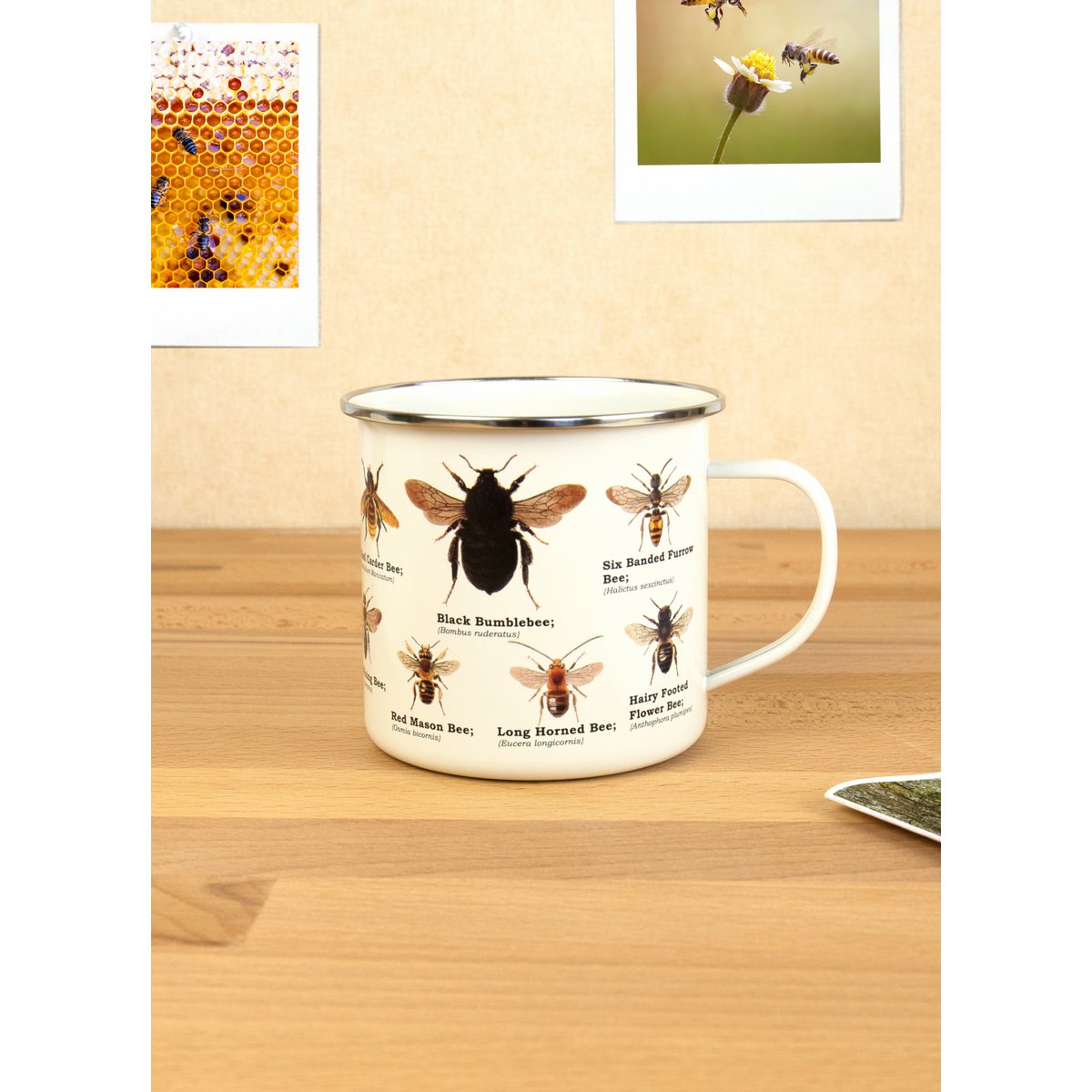 Gift Republic Mok emaille - Enamel Mug - Bee