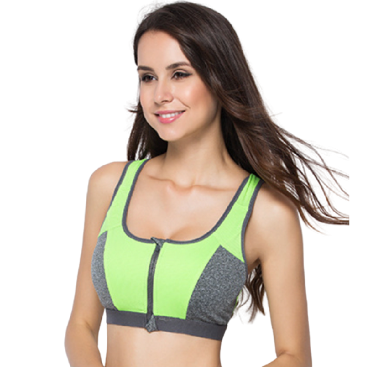 Biustonosz sportowy Clip & Zip - zielony