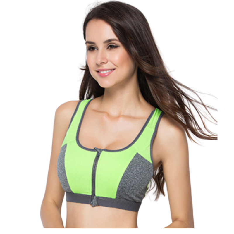 Biustonosz sportowy Clip & Zip - zielony