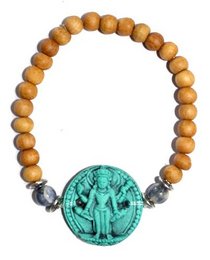 Armbånd Sandeltræ Turkis Vishnu