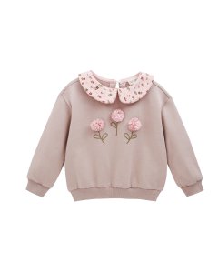 Plüsch-Sweatshirt, Rüschenkragen und Blumen, 2–6 Jahre, JGI66777