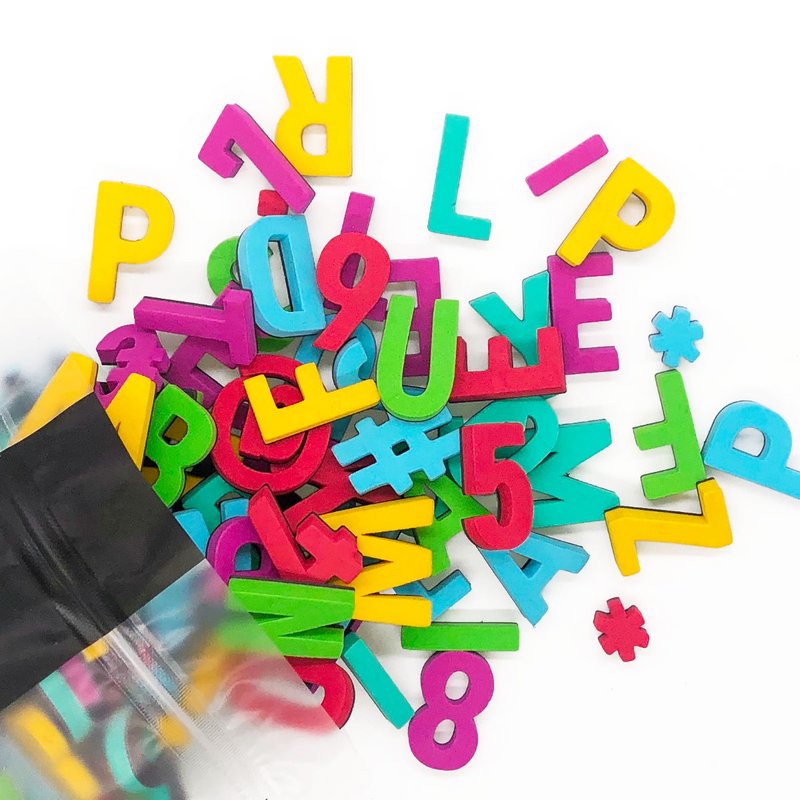 Modern magnetic letters - 6 color mix