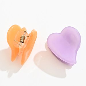 Set of 2 Small Heart Hair Clips | Women 