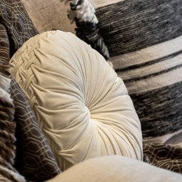 Dutch Decor EDGAR - Cushion 45x45 cm - 85% recycled polyester - Eco Line - Charcoal Gray - Anthracite, white
