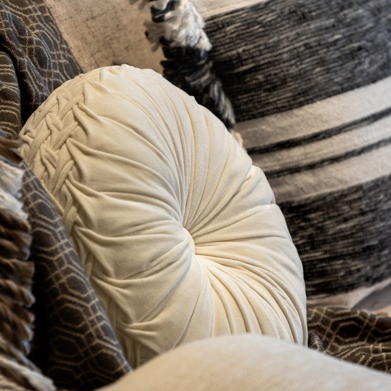 Dutch Decor EDGAR - Cushion 45x45 cm - 85% recycled polyester - Eco Line - Charcoal Gray - Anthracite, white