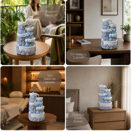 Indoor Fountain - Ganda - Natural Stone Effect Waterfall - Colorful Led Light - Zen Decoration and Gift Idea