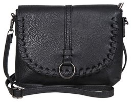 Borsa a mano da donna in similpelle, nera