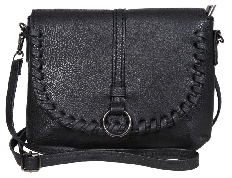 Damen Handtasche aus Lederimitation, schwarz