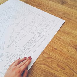 Póster para colorear de alocasia amazónica 50x70 cm
