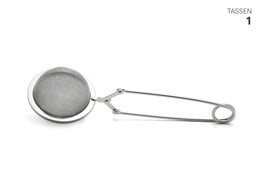 Stainless steel tea brewer tongs, 4 cm diameter, for straining and serving tea.