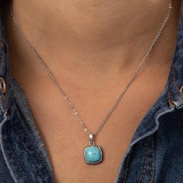 Pendentif argent massif et pierre naturelle