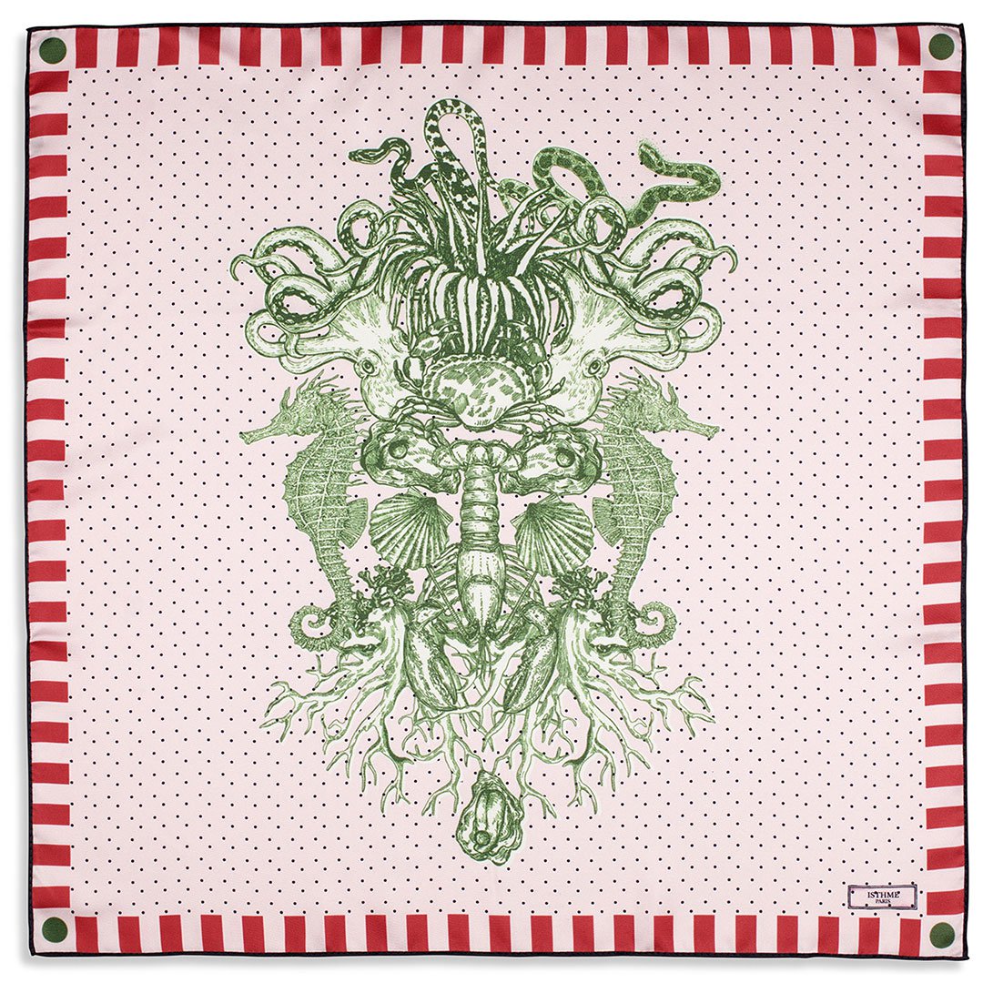 NEPTUNE Silk square 65cm Pink