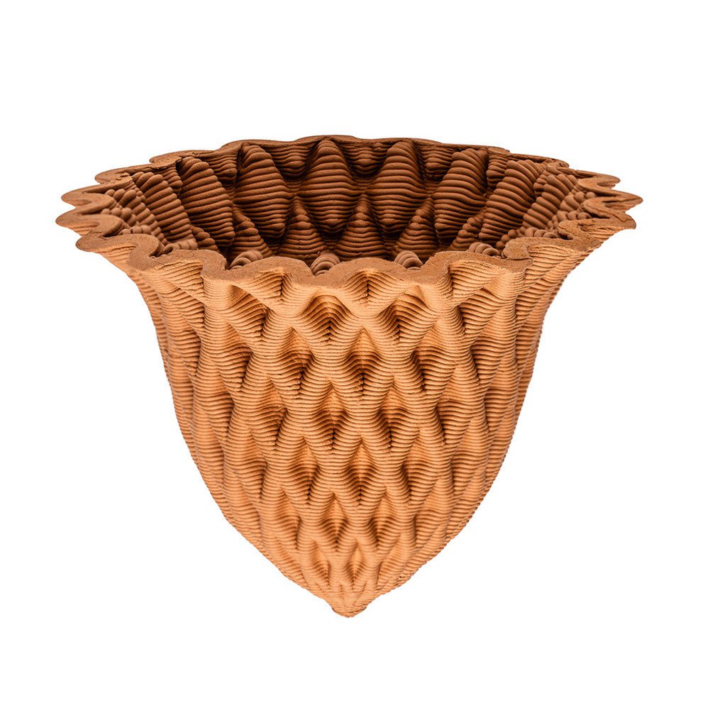 Plan B Positivo terracotta - de 3D-geprinte zelfwatergevende terracotta vaas -