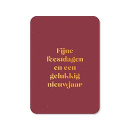 Kerstkaart Fijne feestdagen en een gelukkig nieuwjaar (met goudfolie)