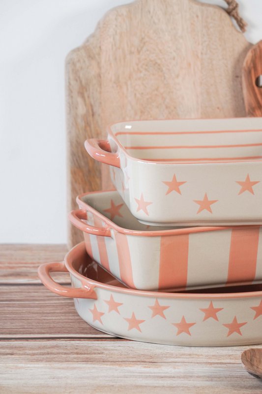 Pink Square Dish Stars 26,2x20,8x6,4 cm Isabelle Rose