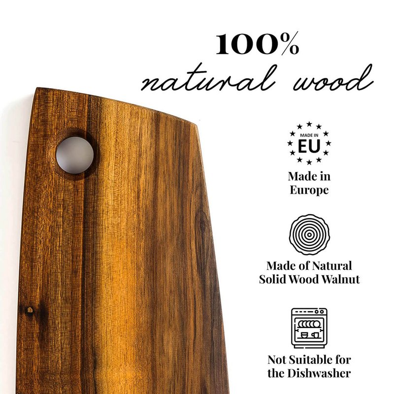 Planche à découper en bois Surf - Planche de service en bois de noyer massif