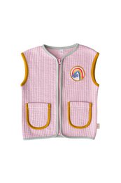 Kontrastbundet quiltet vest - lilla