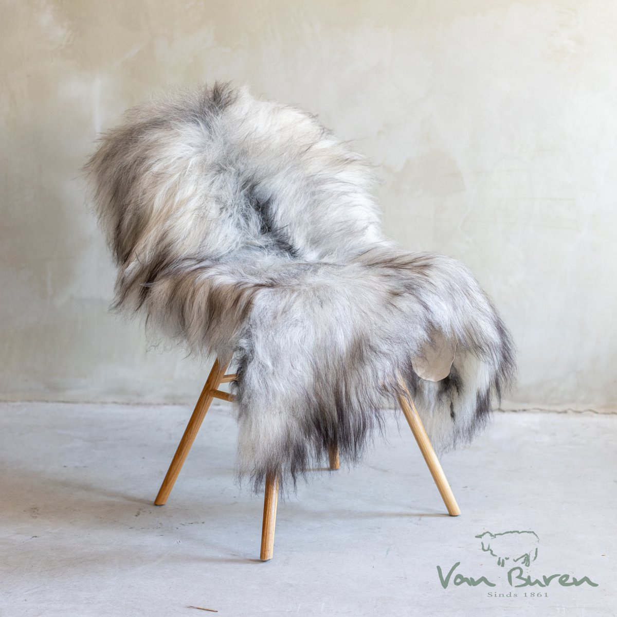 Peau de mouton islandaise - Gris naturel - Approx. 110 x 70 cm