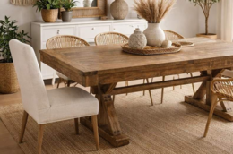 Extendable elm table 200 x 100 x 80 h cm